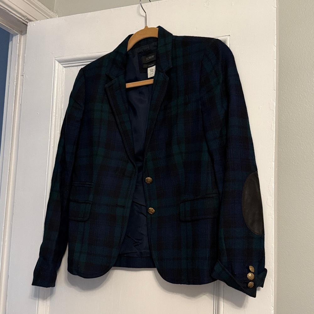 J. Crew Blue and Green Plaid Blazer